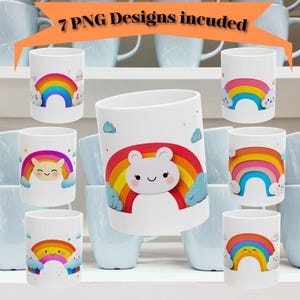 Rainbow 11oz & 15oz Mug Template, Mug Sublimation Design, Cute Mug Wrap Template, Instant Digital Download PNG 00055