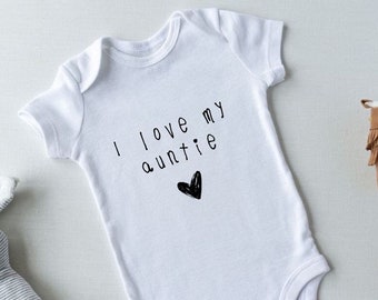 Baby Body I love my aunt | Geschenk für Tante | Schwangerschaftsverkündung | Geschenk zur Geburt | personalisierter Babybody