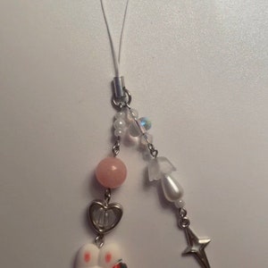 Bunny #5 Glass bead strawberry PhoneCharms