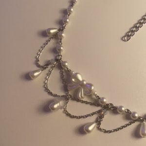 Pearl Coquette chain Adjustable resin bead necklace