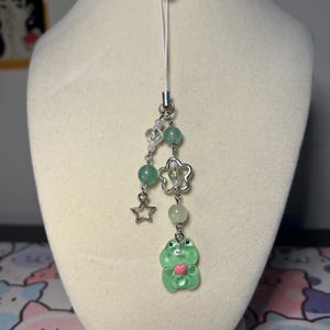 Froggie Glass bead heart PhoneCharms/keychain