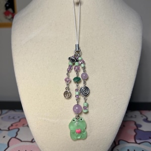 Froggie Glass bead heart PhoneCharms/keychain