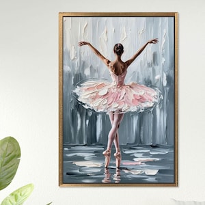 Gift For Her, Gift for Ballerina Wall Decor, Tempered Glass Print, Ballerina Printed, Modern Wall Art, Pink Poster, Girl Room Decor, Canvas,