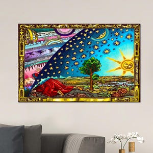 Flammarion Engraving: Colorized Cosmos Cotton Canvas Art Print