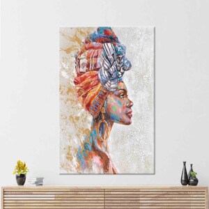 Arte donna africana, Arte murale astratta, Opere d'arte moderna, Arte murale etnica, Arte donna colorata, Arte su tela, Tavolo 3D, Arte del vetro, Carta da parati donna,