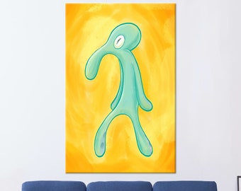 Bold and Brash Canvas Art - Squidward Painting - Modern Wall Decor