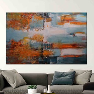 Herbst Landschaft Kunst, Abstrakte Herbst Kunst, 3D Leinwand, Gehärtetes Glas, Moderne Tapete, Gerahmte Wandkunst, Leinwand Poster, Großes Wanddekor,