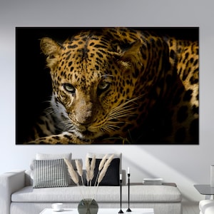 Loft Poster, Gift For Him, Gift For The Home, Animal Glass Decor, Wild Animal Glass, Leopard Glass Art, Boho Wall Decor,