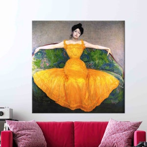 Arte di Max Kurzweil, Arte arancione, Arte da parete con donna, Tela alla moda, Vetro temperato, Arte della carta da parati, Arte della parete incorniciata, Poster Art, Arte della parete della stanza della ragazza,
