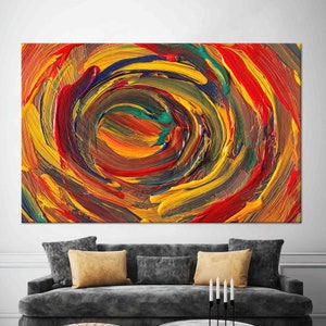 Oil Wall Art, Colorful Art, Red And Yellow Painting, Artwork Canvas, 3D Glass Art, Wallpaper Art, Modern Poster, Gift, Living Room Wall Art,