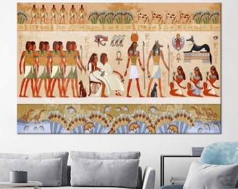 Egyptian Hieroglyphs Canvas Art: Ancient Symbols, Modern Home Decor