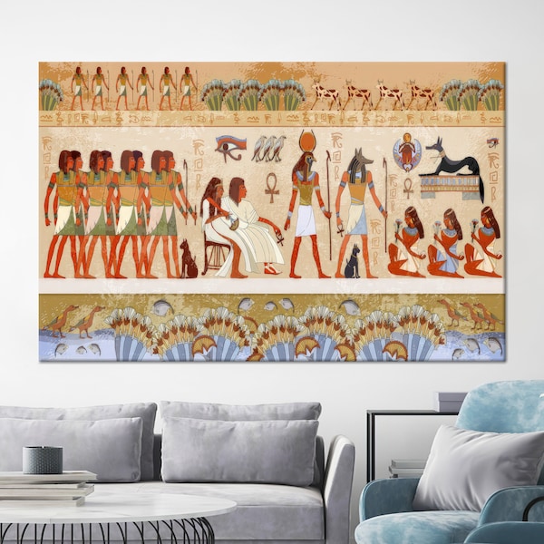 Egyptian Hieroglyphs Art, Egyptian Symbols Art, Ancient Egypt Art, Modern 3D Canvas, Glass Art, Wallpaper Art, Framed Wall Art, Home Decor,