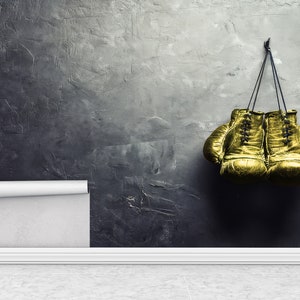 Motivational Canvas Poster, Golden Boxing Gloves Wall Art, Lotf Canvas Decor, Boy Room Canvas Print, Personalized Gift Box,