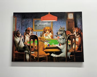 Cassius Marcellus Coolidge A Bold Bluff Dogs Art, Poker Wall Art, Animal Wall Art, Canvas Art, Glass Art, Gift Table, Playing Room Wall Art,