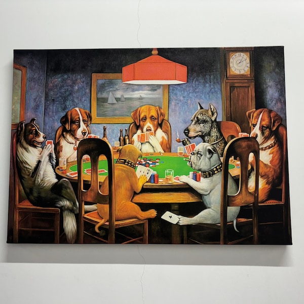 Cassius Marcellus Coolidge A Bold Bluff Dogs Art, Poker Wall Art, Animal Wall Art, Canvas Art, Glass Art, Gift Table, Playing Room Wall Art,