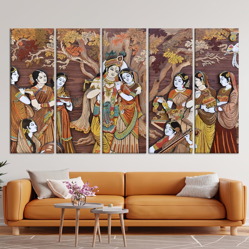 Radha Krishna Canvas Print: Traditional Hindu Art Wall Decor - Etsy