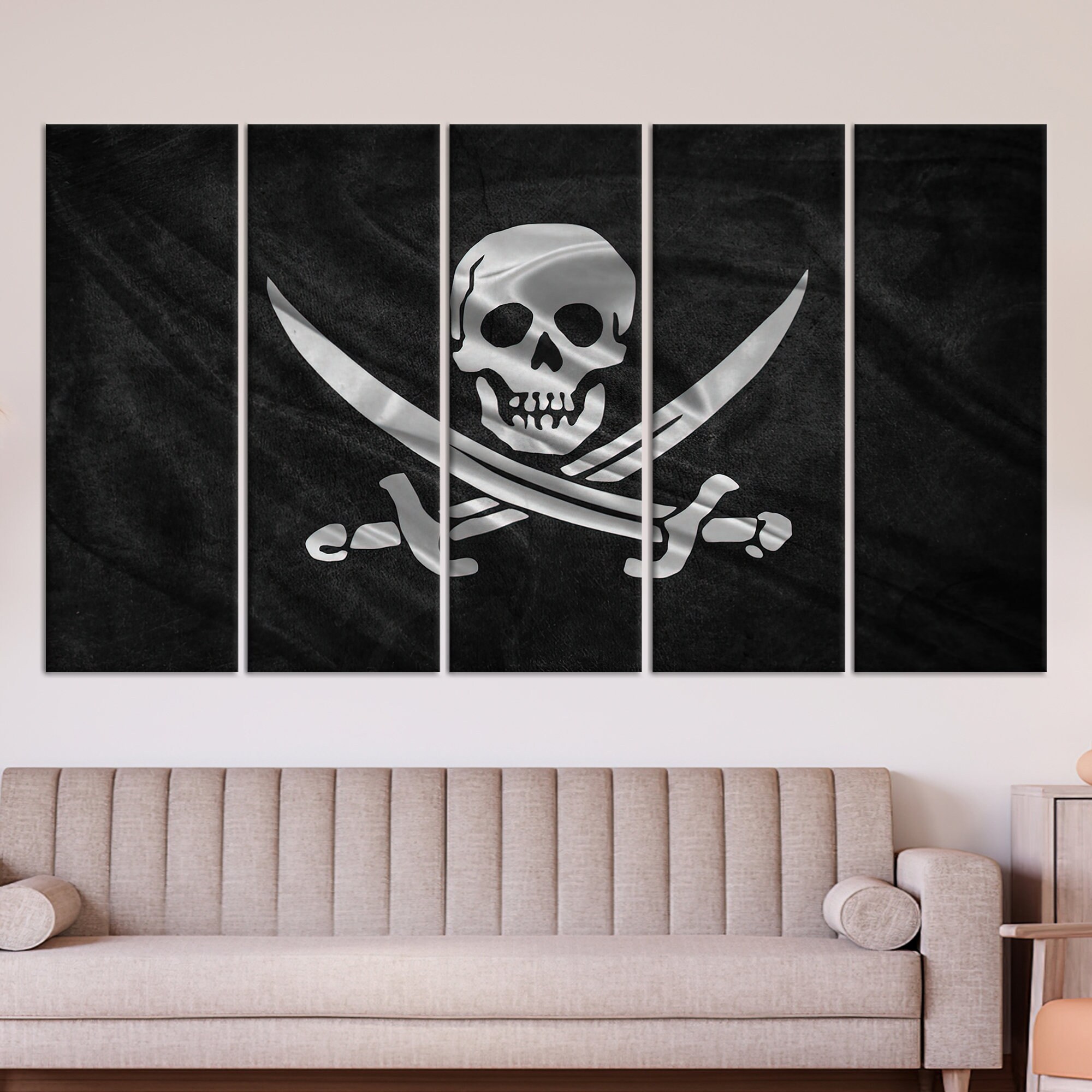 Jolly Roger Canvas Print: Skull and Swords Pirate Flag Art - Etsy