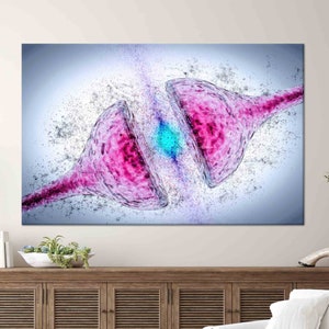 Arte del cerebro de neurología, arte de la pared de la ciencia, arte de la pared de las neuronas, arte moderno del vidrio, arte del lienzo 3D, fondo de pantalla de las neuronas, arte del cartel, arte de la pared del hospital,