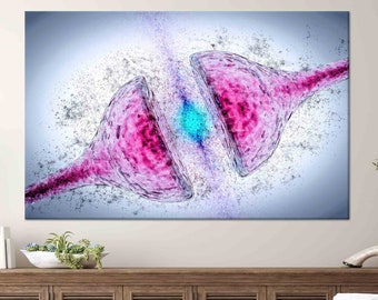Neurology Brain Art, Science Wall Art, Neurons Wall Art, Modern Glass Art, 3D Canvas Art, Neurons Wallpaper, Poster Art, Hospital Wall Art,