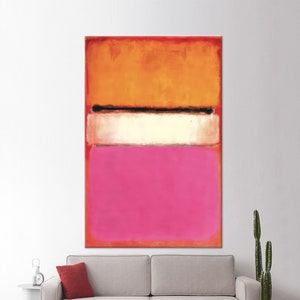 Mark Rothko Style Canvas Art: Orange and Pink Abstract Wall Decor