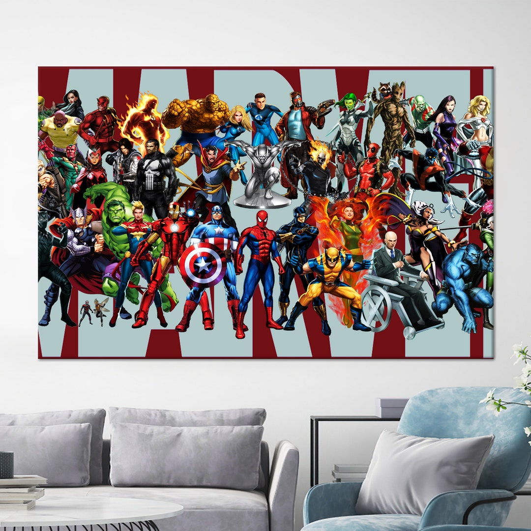 Marvel Superhero Art, Marvel Wall Decor, Colorful Canvas, 3D Glass Art