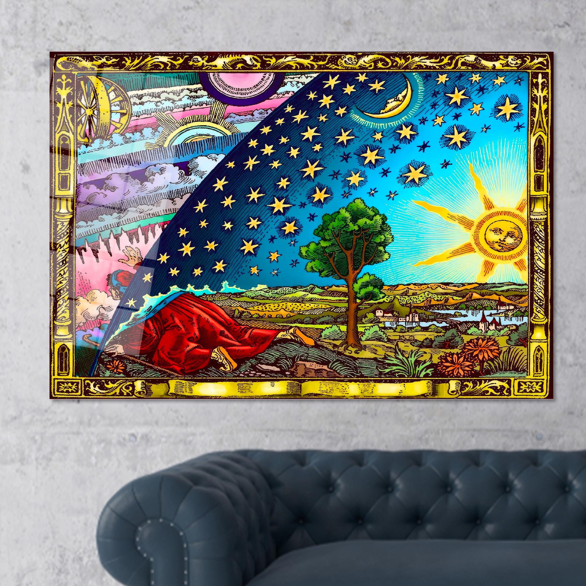 Flammarion Engraving: Colorized Cosmos Cotton Canvas Art Print - Etsy
