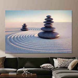 Arte da parete giapponese, Arte con pietre Zen, Arte con pietre disposte, Arte da parete con sabbia, Tela moderna, Arte del vetro 3D, Arte della carta da parati, Vetro temperato, Carta da parati