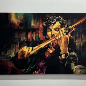 Male Violinist Art, Violinist Art, Abstract Man Art, Modern Canvas, 3D Glass Art, Violinist Wallpaper, Canvas Poster, Music Room Wall Art,