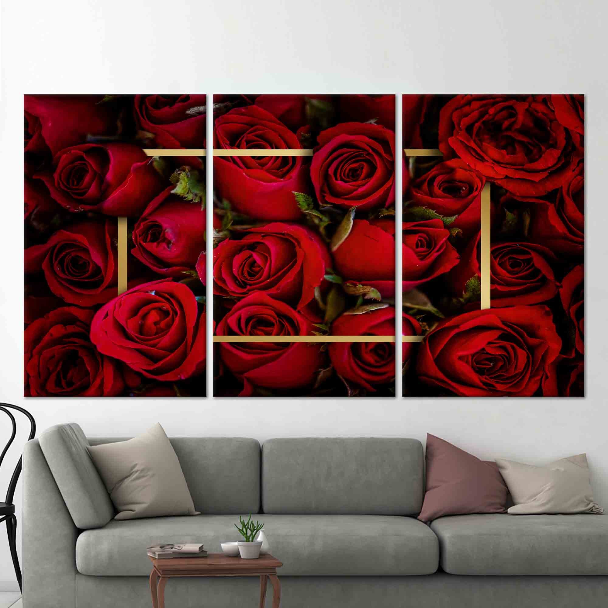 Red Rose Tempered Glass Wall Art: Floral Home Decor - Etsy