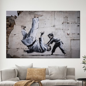 Banksy Judoka Boy Art Print: Abstract Street Wall Decor