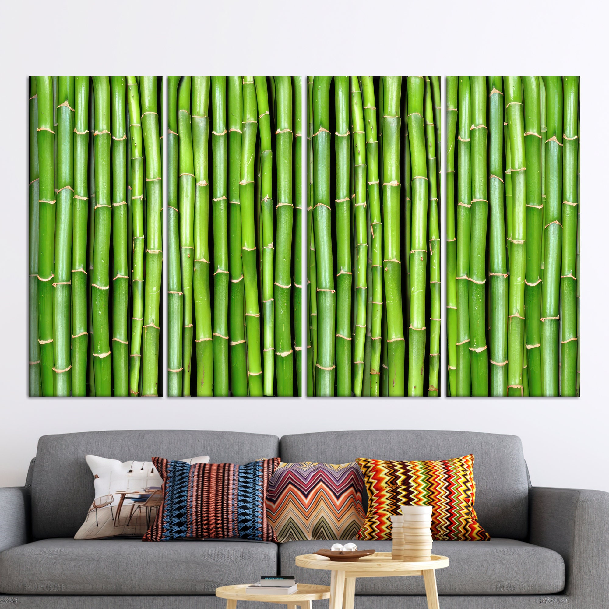 Green Bamboo Wallpaper: Nature Wall Art Decor - Etsy