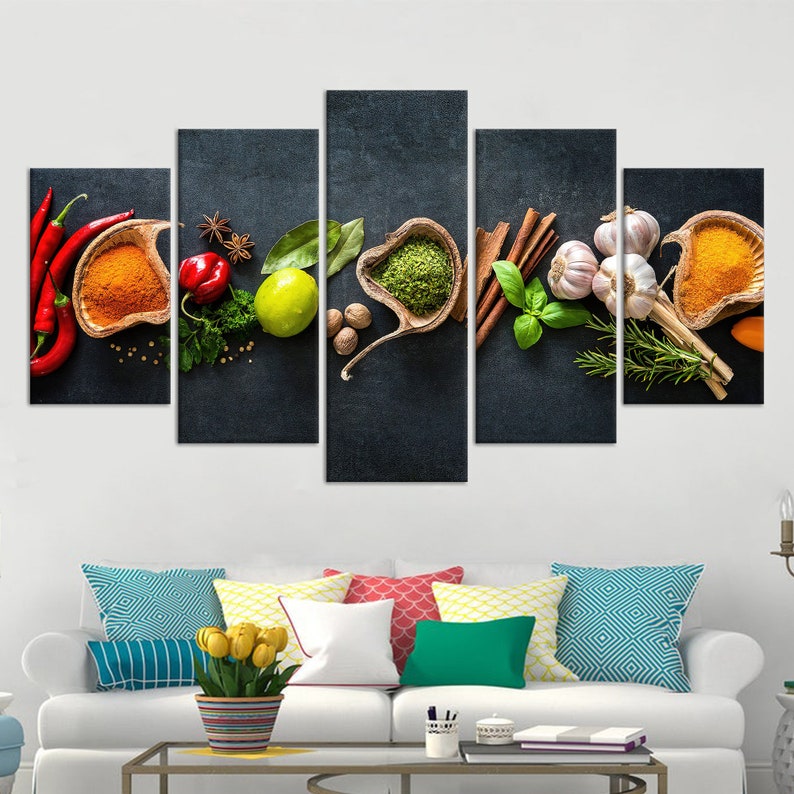 canvas geeks cooking kitchen café - wrapped canvas... Spices Kitchen Art: 3D Tempered Glass Canvas Print - Etsy