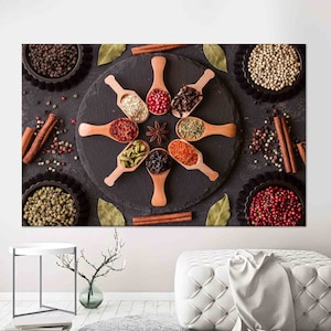 Indian Spices Art, Spices Wall Decor, Colorful Wall Art, Modern Canvas, 3D Glass Art, Spices Wallpaper, Framed Wall Art, Poster, Home Decor,
