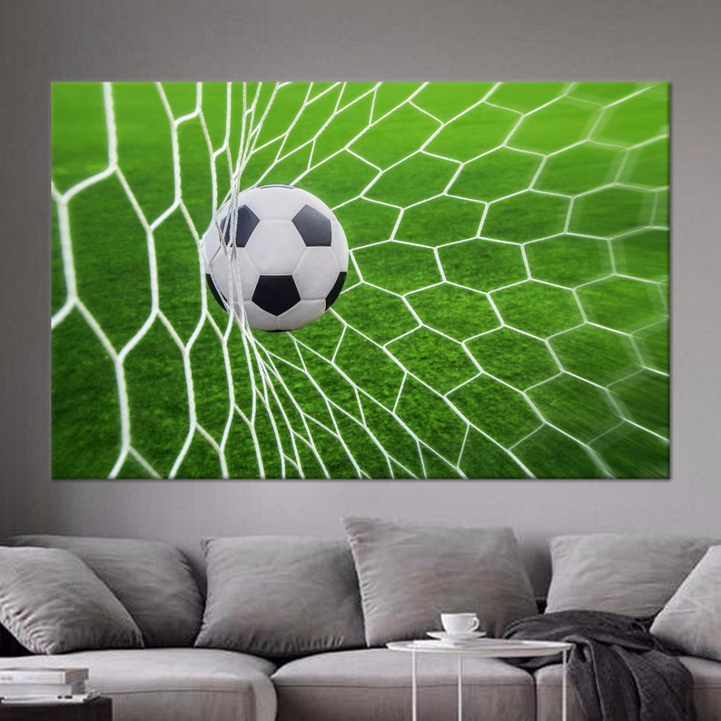 Football Wall Decor, Soccer Wall Art, Sport Art, Canvas Art, 3D Glass Art, Sport Wallpaper, Canvas Poster, Gift For Him, Boy Room Wall Art, 1P Wrapped Canvas