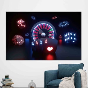 Kasino-Glücksspiel-Kunst, Spiel der Gefahr-Kunst, Würfeln-Wand-Kunst, Kartenspiel-Kunst, Segeltuch-Kunst, Glas-Wand-Kunst, Glücksspiel-Tapete, Spielraum-Wand-Kunst