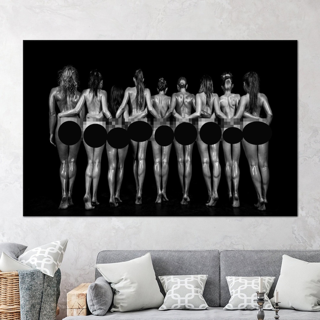 Woman Butt Art Sexy Girl Wall Art Naked Girls Art Black Canvas Art 