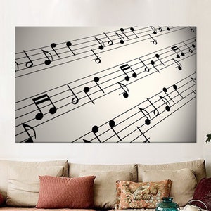 Decorazione da parete con nota, Arte da parete per musicista, Tela musicale, Vetro temperato, Arte da parete 3D, Arte da parete incorniciata, Pannelli da parati, Regalo, Arte da parete per sala musica,