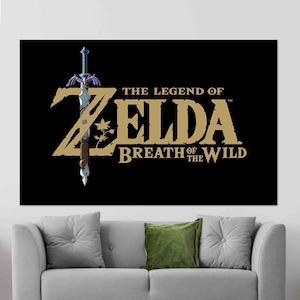 Legend Of Zelda Art, Black Wall Decor, Modern Canvas, 3D Glass Art, Zelda Wallpaper, Framed Wall Art, Canvas Poster, Gamer Room Wall Art,