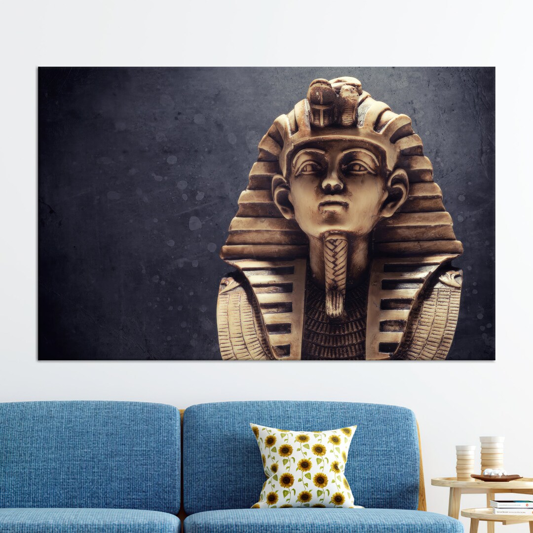 Tutankhamun Wall Art Egypt Wall Decor Canvas Wall Art Peel Etsy