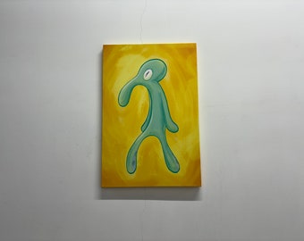 Squidward Wall Art, Bold And Brash Art, Modern Canvas Art, Glass Art, Wallpaper Panels, Framed Wall Art, Canvas Poster, Living Room Wall Art