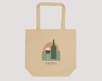 Raravina Wine Bottle Eco Tote Bag, Wine Lover Gift, Wine Accessories, Shopping Bag, wemadesomethingnice
