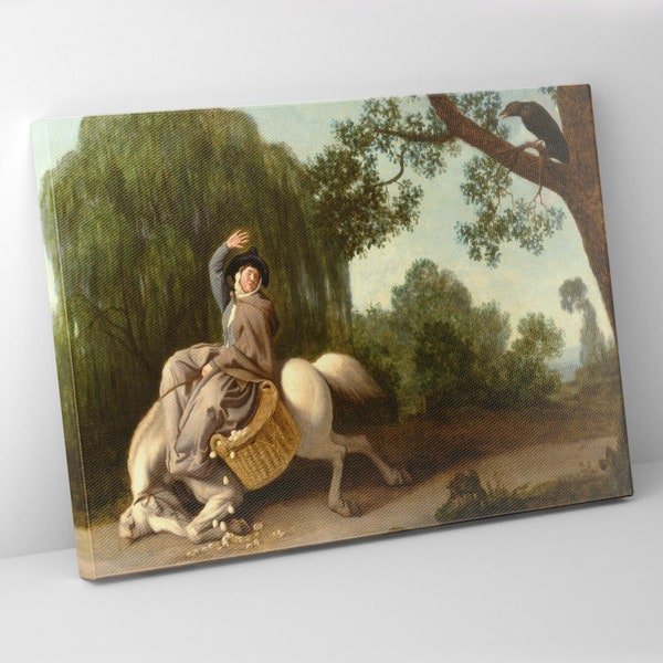 Printed Canvas, George Stubbs The Farmer's Wife and the Raven, Art Lover Gift, New Home Gift, Art Reproduction Framed Ready to Hang