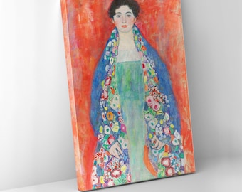 Printed Canvas, Gustav Klimt Fräulein Lieser, Real Canvas, New Home Gift, Art Reproduction, Home Decor Canvas, Framed Ready to Hang