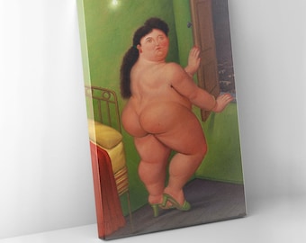 Printed Canvas, Fernando Botero, Mujer delante de una ventana, New Home Gift, Art Reproduction, Framed Ready to Hang Canvas, Custom Sizes