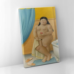 Fernando Botero, El Bano , Museum-Quality Canvas Print, Art Lover Gift, New Home Gift, Vintage Art Living Room Art Landscape Painting Canvas