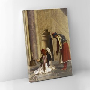 Lienzo impreso, Jean Léon Gérôme: Jóvenes griegos en la mezquita. Regalo para casa nueva. Reproducción artística. Decoración de pared. Enmarcado y listo para colgar. Tamaños personalizados.