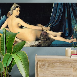 La Grande Odalisque Canvas Print: Jean Auguste Dominique Ingres, Vintage Wall Art