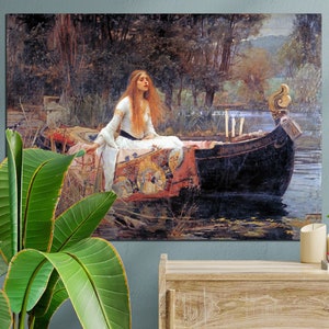 Printed Canvas, John William Waterhouse The Lady of Shalott, Canvas Print, Wall Decor, Large Canvas Wall Art Print, Premium Canvas Art Print