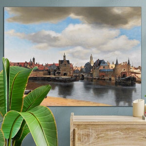 Printed Canvas, Johannes Vermeer View of Delft, Canvas Print, Modern Wall Art, Wall Decor, Large Canvas Wall Art Print, Premium Canvas