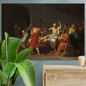 Printed Canvas, David Jacques-Louis The Death of Socrates, Vintage Art Reproduction, Vintage Vibes Timeless Art on Canvas, Art Lover Gift